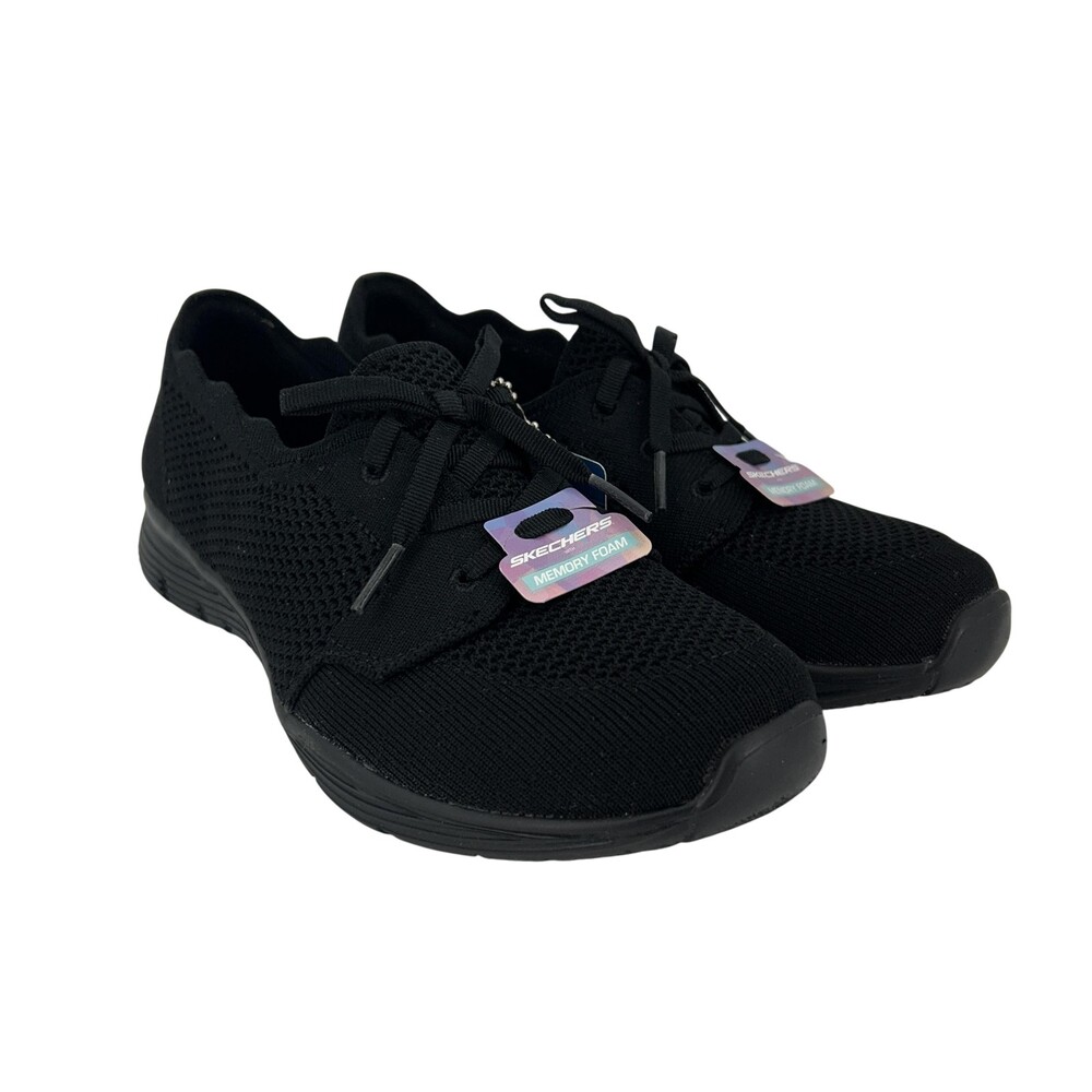Skechers Shoes Womens Size 8.5 Black Seager-In A Knit Memory Foam 158184